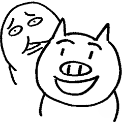 [LINEスタンプ] とんかつ君となめこ男の画像（メイン）