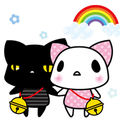 [LINEスタンプ] しろいねことくろいねこ。の画像（メイン）