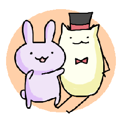 [LINEスタンプ] ミルキーうさぎと紳士ねこ