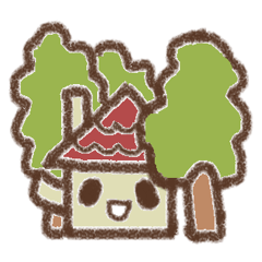 [LINEスタンプ] 森の中の小さな家の画像（メイン）