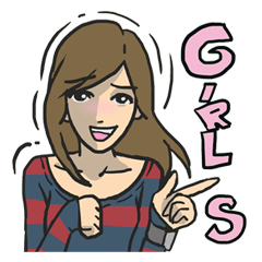 [LINEスタンプ] AsB - Girls Vol.1 (AsBG1)の画像（メイン）