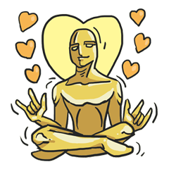 [LINEスタンプ] AsB - Goldy (the golden man)