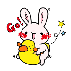 [LINEスタンプ] うさぎと、ときどき、あひるくん