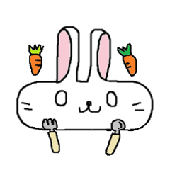 [LINEスタンプ] 横長うさぎの画像（メイン）