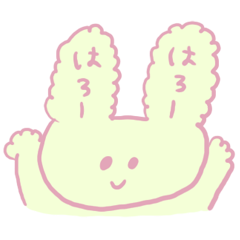 [LINEスタンプ] うさぎ、て、しろいの、さんかく、つき