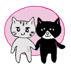 [LINEスタンプ] ねこまる＆くろの画像（メイン）