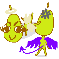 [LINEスタンプ] Pear of an angel and the devil