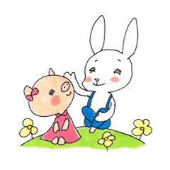 [LINEスタンプ] かーこの恋するブタうさぎの画像（メイン）