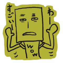 [LINEスタンプ] 四角い顔の人々