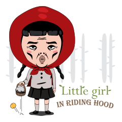 [LINEスタンプ] Little girl in Riding Hoodの画像（メイン）