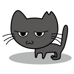 [LINEスタンプ] むすっとした猫スタンプ