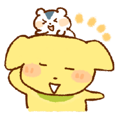 [LINEスタンプ] わんちゃんとハムちゃん