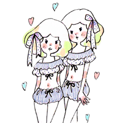 [LINEスタンプ] フランボワーズ姉妹のホリデー＆バースデーの画像（メイン）