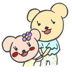 [LINEスタンプ] 花くまちゃんと母くまさんの画像（メイン）