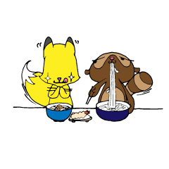 [LINEスタンプ] 讃岐弁でGO！讃岐ポンちゃんとコンちゃん
