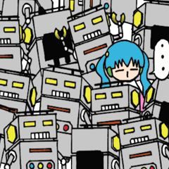 [LINEスタンプ] ロボアンドロイド Robot ＆ Roidの画像（メイン）