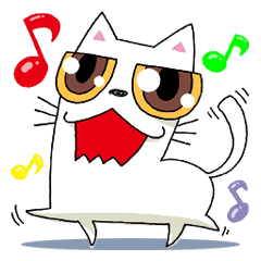 [LINEスタンプ] しろねこポッチンの画像（メイン）