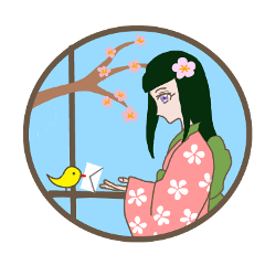 [LINEスタンプ] 窓から華やか小町