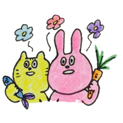 [LINEスタンプ] うさいちとネコタの画像（メイン）