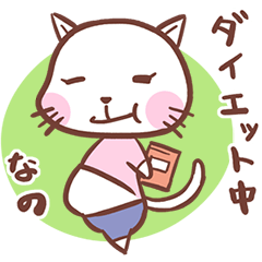 [LINEスタンプ] ダイエッターねこの画像（メイン）