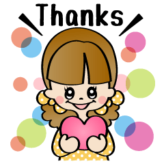 [LINEスタンプ] 女の子とウサギ（英語）の画像（メイン）