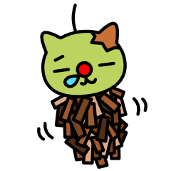 [LINEスタンプ] 赤鼻で片眉毛なよもぎ猫