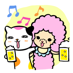 [LINEスタンプ] むけねことピンクプードル