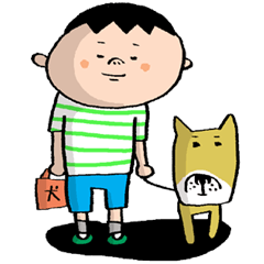 [LINEスタンプ] タカシとポチの画像（メイン）