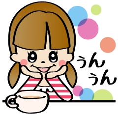 [LINEスタンプ] 女の子とウサギ（日本語）