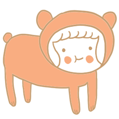 [LINEスタンプ] Girl, Bear(？)の画像（メイン）
