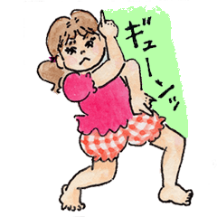 [LINEスタンプ] 頑張れ姉妹！の画像（メイン）