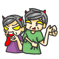 [LINEスタンプ] ManudLung ManudPa: Uncle and Auntieの画像（メイン）