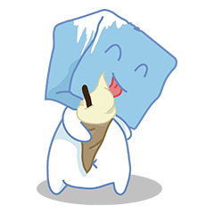 [LINEスタンプ] Cubic the inconvenient ice cube..