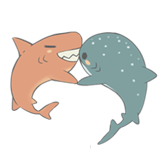 [LINEスタンプ] Shark and Whale Shark