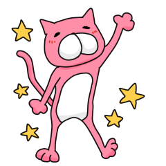 [LINEスタンプ] ピンクのねこの画像（メイン）