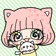 [LINEスタンプ] ネコヘアグルガール