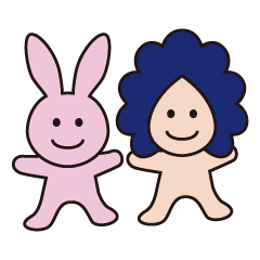 [LINEスタンプ] アフロ君とうさぎのラッキーの画像（メイン）