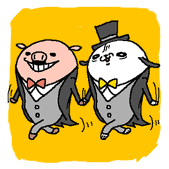 [LINEスタンプ] あのぶた。足すいぬ。の画像（メイン）