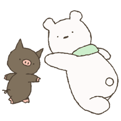 [LINEスタンプ] しらまさんとくろべさん