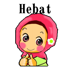[LINEスタンプ] ヒジャブの少女 インドネシア語