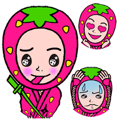 [LINEスタンプ] いちご忍者くん