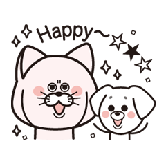 [LINEスタンプ] HAPPY LIFE of 犬のゆゆちゃん＆猫のハッチの画像（メイン）