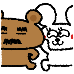 [LINEスタンプ] クマールとウサリーヌの画像（メイン）