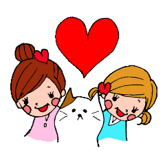 [LINEスタンプ] よよちゃんとののちゃんと猫