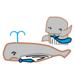 [LINEスタンプ] ネクタイをしたクジラ