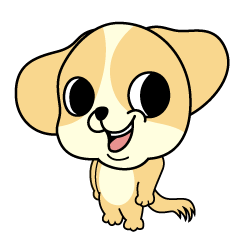 [LINEスタンプ] 色々な表情のコミカルな犬のキャラクターの画像（メイン）