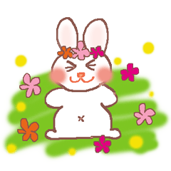 [LINEスタンプ] うさぎのめーちゃんの楽しい一日