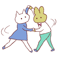 [LINEスタンプ] ねこびと＆うさぎびと