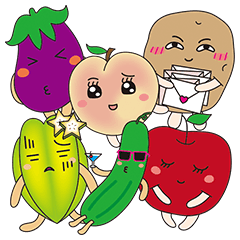 [LINEスタンプ] ベジフルしりとりの画像（メイン）