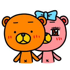 [LINEスタンプ] くまお と くまこ